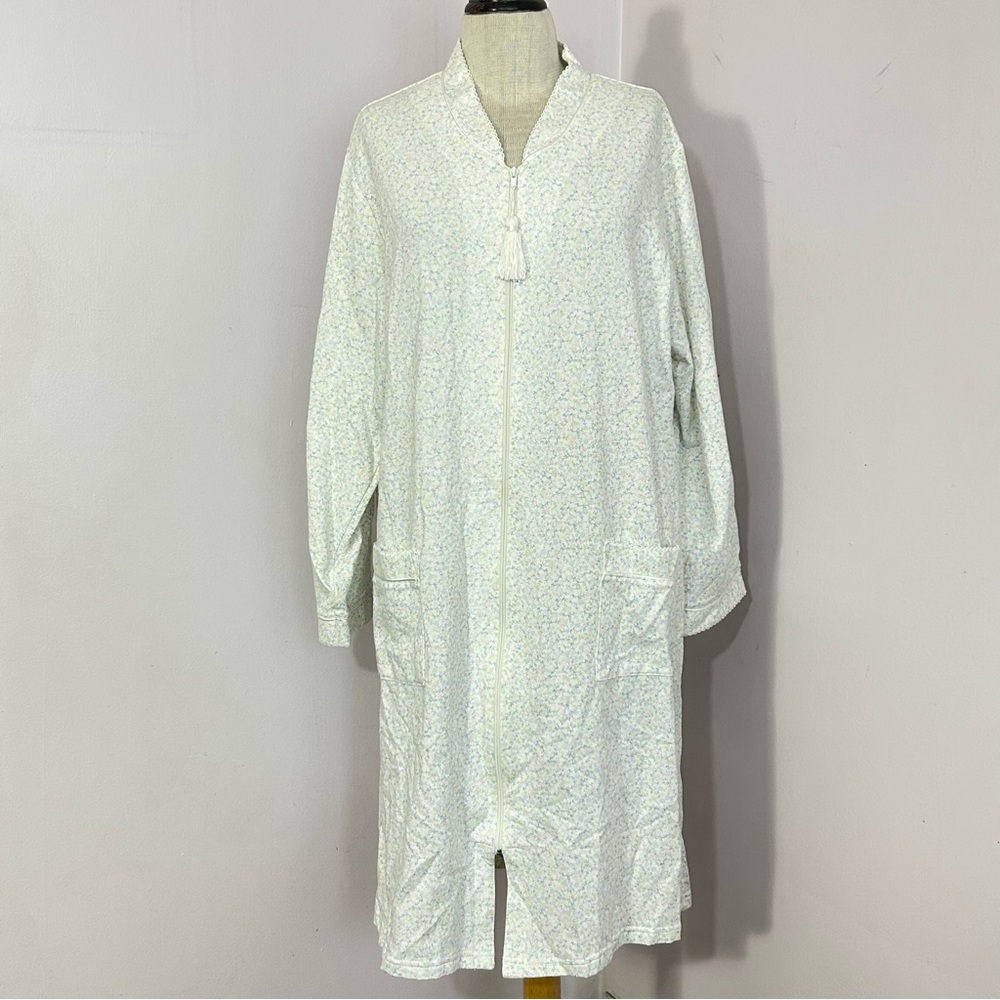 Miss Elaine Floral Midi Zipper Robe L - Picture 2 of 7